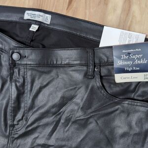 abercrombie fitch Faux Leather Super Skinny‎ Ankle High Rise Curve Love 42x30"